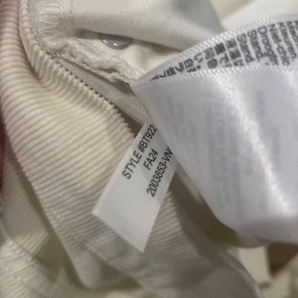 NWT J.Crew Sz 32 Wide-Leg Corduroy Trouser Pant Ivory High Rise 32"L BT922 - Picture 10 of 10